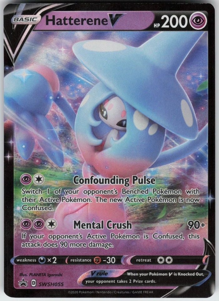 Foil Hatterene V SWSH055 SWSH: Sword & Shield Promo Cards Promo NM - Image 1 of 1