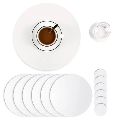 Embossed PU Leather Placemats, Waterproof Coffee Coasters, Kitchen Table Mats... - Image 1 of 4