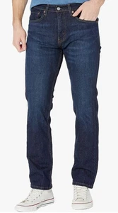 Pantalones de mezclilla elásticos de pierna recta Levi's 505 lavado oscuro para hombre - Imagen 1 de 2