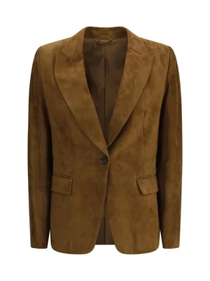 Mens Brown pure suede leather Blazer coat jacket Custom sizes S M L XL 2XL 3XL - Image 1 of 4