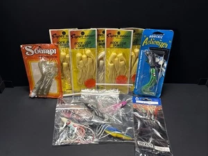 Squid Rigs/Skirts Fishing Lure Hand Tied Rig GLOW Squid And Grubs - Picture 1 of 17