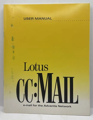 Lotus CC:Mail E-mail For The Advantis Network User Manual - Image 1 of 4