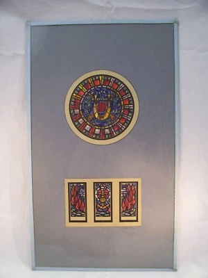 Instrumentos de las Murallas de Jericó Vidrieras Firmado Impresión por C. Schattauer  Foto 1 de 4