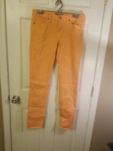 Fit 29x30 Lucky Brand Charlie Skinny Stonewashed Denim Orange Jeans Tag 8/29 Reg - Picture 1 of 5