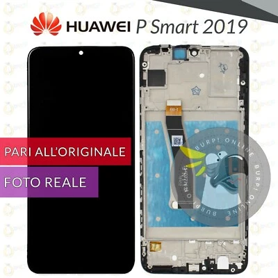 DISPLAY LCD + FRAME TOUCH SCREEN HUAWEI P SMART 2019 POT- LX1 LX2 SCHERMO NERO