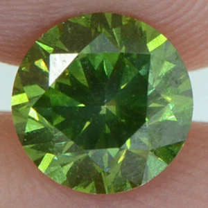 Elegante diamante verde suelto forma redonda 1,13 quilates VVS2 natural mejorado pulido - Imagen 1 de 8