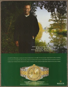 Rolex Oyster Perpetual Datejust 2005 reloj raro Reino Unido vintage anuncio impreso Eric Clapton - Imagen 1 de 6