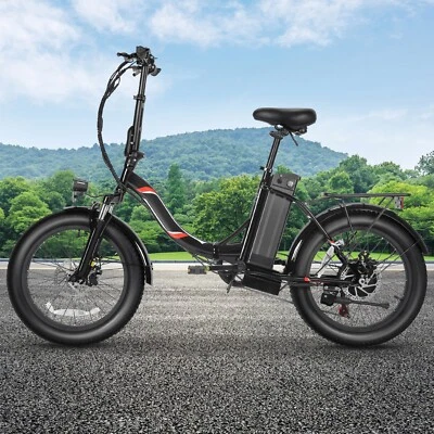 20" Fat Tire E-Folding Bike 500W 48V Electric Bike 20MPH Commuting Bicycle w/LCD - Image 1 of 4