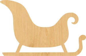 Santa Sleigh 3 Laser Cut Out Wood Shape Craft Supply - Woodcraft Cutout - Picture 1 of 1