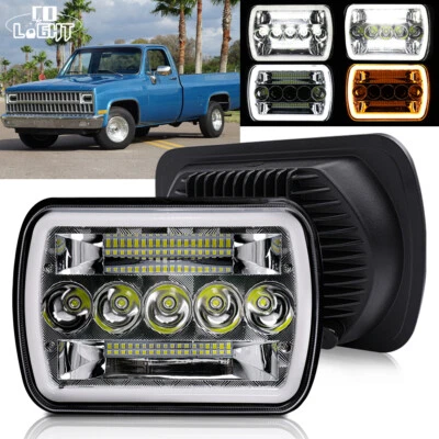 For Chevrolet C10 C20 C30 K10 K20 K30 150W 7x6 inch LED Headlight High Low Beam - Image 1 of 4