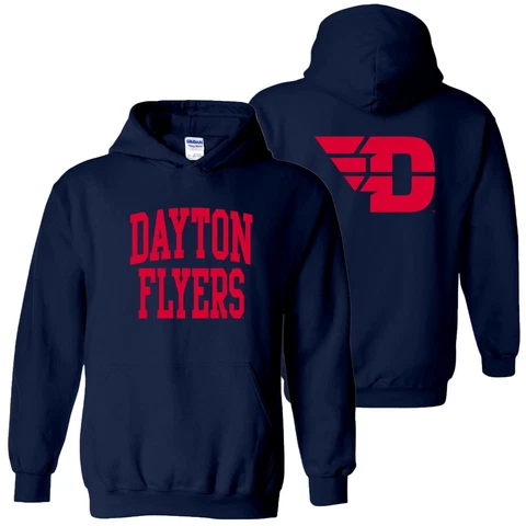 Dayton Flyers Front and Back Print Hoodie - Navy Cover