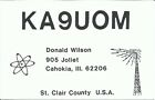 Carte radio amateur vintage KA9UOM Cahokia Illinois USA 1986 QSL