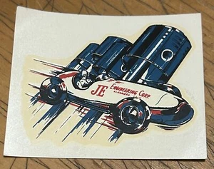 NICE VINTAGE JE ENGINEERING RACE CAR WATER DECAL STICKER ALHAMBRA CA - Picture 1 of 2