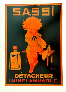 Original 1920's Sassi Detacheur Stain Removal French Cardboard Advertising Sign* - Picture 1 of 5