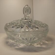 Antique Early American Prescut Clear Glass Candy Dish Grandma's Anchor Hocking