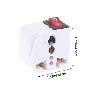 US 2 Pin Plug Adapter AC100~250V 10A With Main On/Off Switch LED Indicator WS _t - Afbeelding 1 van 14