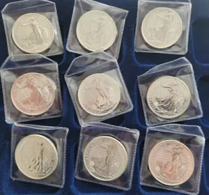 More details for 9 x royal mint silver britannia coins 2021  silver bullion investment coin e