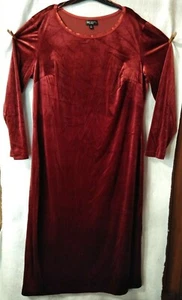 Tracee Ellis Ross Damen Scarlet 3X Burgund Stretch Velour Etuikleid LS Neu - Bild 1 von 6