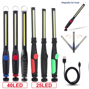 Rechargeable LED COB Slim Work Light Mechanic Flashlight Lamp Bar Camping Torch - Picture 1 of 48