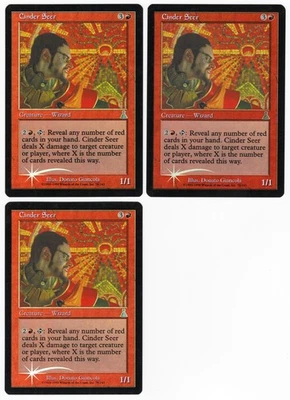 Cinder Seer x3 3x 1999 Urza's Destiny FOIL Red Uncommon Creature MTG NM AZ1 - Image 1 of 2