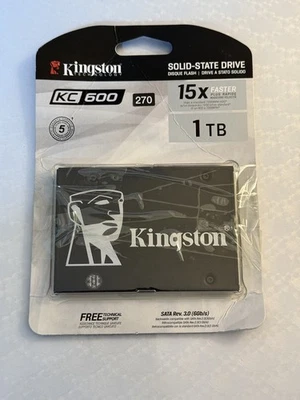 Kingston 2.5" SSD KC600 1TB SATA 3 Laptop Solid State Drive  - Image 1 of 2