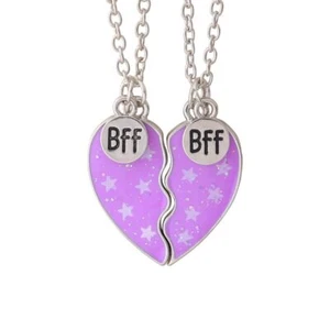 Matching Best Friend Necklaces Gifts for 2 Girls Women Heart Necklace for BFF Be - Picture 1 of 4