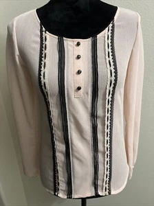 Candie’s Blouse Women's Jrs XS Button Lace Long Sleeve $38 - Picture 1 of 11