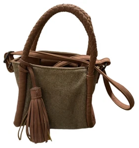 Danielle Nicole Bag Bucket Crossbody Academia Wool Blend Rose Dust Grey Mini - Picture 1 of 24
