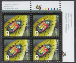 Canada - #2410 Beneficial Insects - Dogbane Beetle Plate Block - MNH - Picture 1 of 1