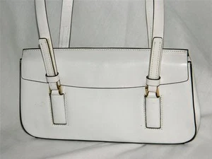 HYPE White Leather Small Compact Shoulder Clutch Handbag , in EUC - Picture 1 of 1