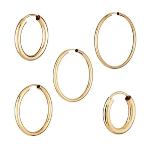 Einzel 585 Gelb Gold Creole 14 Karat Ohrring Ohrschmuck Goldohrring 2,5mm Stärke - Bild 1 von 6