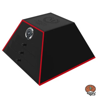 Myon Humidor Schrank, Schwarz und Rot in Pyramidenform mit Hygrometer - Bild 1 von 2