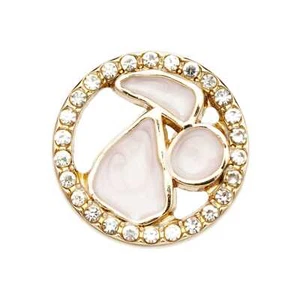 5pcs Alloy Buttons with Rhinestone and Enamel Inlay, Luxury Fashion Decor 18mm - Picture 1 of 9
