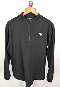 BAD BIRDIE Golf 1/4 Zip Pullover Sz L Athletic Cotton Blend Stretch Black - Picture 1 of 5