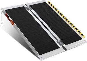 Portable Wheelchair Ramp 3FT, 35.7''L×28.7''W Handicap Ramps, Non-Skid Aluminum - Picture 1 of 12