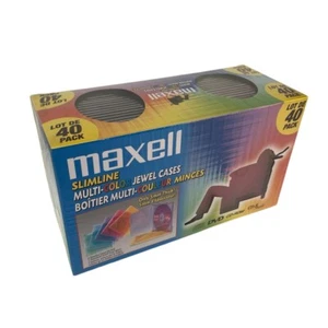 Maxell Slimline Multi Color Joyas Estuches Paquete de 40 CDs DVD CD ROMs 5 mm de Grosor Nuevo - Imagen 1 de 6