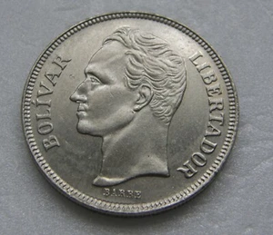 Moneda Venezuela UNC 5 Bolívares B 1973 Níquel 31mm (Envío Bajo) - Imagen 1 de 2