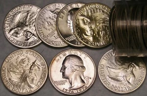 1976 S WASHINGTON BI-CENTENNIAL SILVER QUARTERS —$10 FACE—FULL 40 BU++ COIN ROLL - Bild 1 von 5