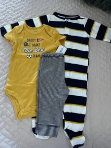 Baby Boys "Daddy and I Make The Best Team" Outfit Set - 9 Months - Picture 1 of 1
