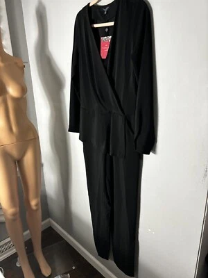 Новый с Ярлыками Thakoon для DesigNation Kohls черный Surplice пеплум комбинезон, размер 4 - Изображение 1 из 4