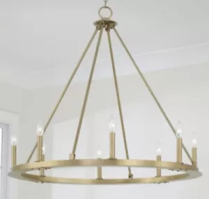 New $1018 Capital Lighting 4918 Pearson 8 Light 36"W Taper Candle Style Brass - Picture 1 of 5