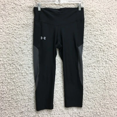 Under Armour Pants Medium Adult Black Compression Capri Leggings Logo Womens M - Image 1 of 4