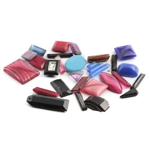 Lot (23) Czech vintage assorted glass rhinestones flatback rhinestones cabochons - Picture 1 of 2