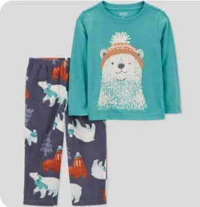 🐻 Carter's Child of Mine 2 Piece Toddler Boy Pajama Set-Polar Bear-Blue 18M - Picture 1 of 4
