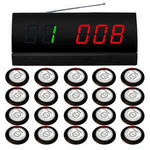 Sistema de llamadas de buscapersonas de servicio inalámbrico SINGCALL para cafetería 1 pantalla, 20 campanas - Imagen 1 de 1