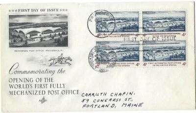 6 '60 FDCs First Fully Mechanized PO SC#1164 B4 +3, Honoring Woman 1152 B4 - Image 1 of 4