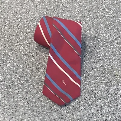 Botany 500 Classic - Diagonal Stripe pattern - vintage necktie - Burgundy Blue - Image 1 of 4
