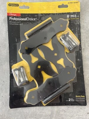🆕 Stanley 61-1843 Black Coated Ornamental 8" Heavy Duty Gate T-Hinge -2PK - Image 1 of 4