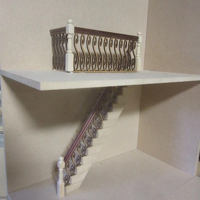 Stairs & Banister Set. Inc Stair Treads Mahogany Handrail Dolls House item DHD73 - Image 1 of 4