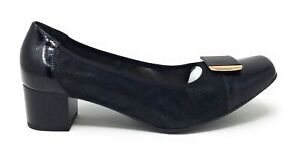 Spring Step Womens Eloid Dress Pump Black Leather & Gold Size 36 EU 5.5 - 6 M US